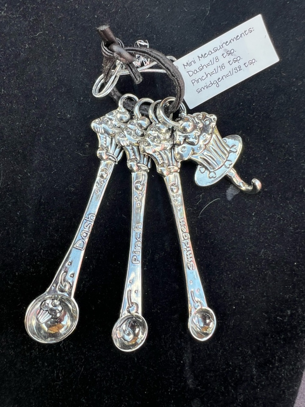 Silver Measuring Spoon Charm Set - Cupcake Design